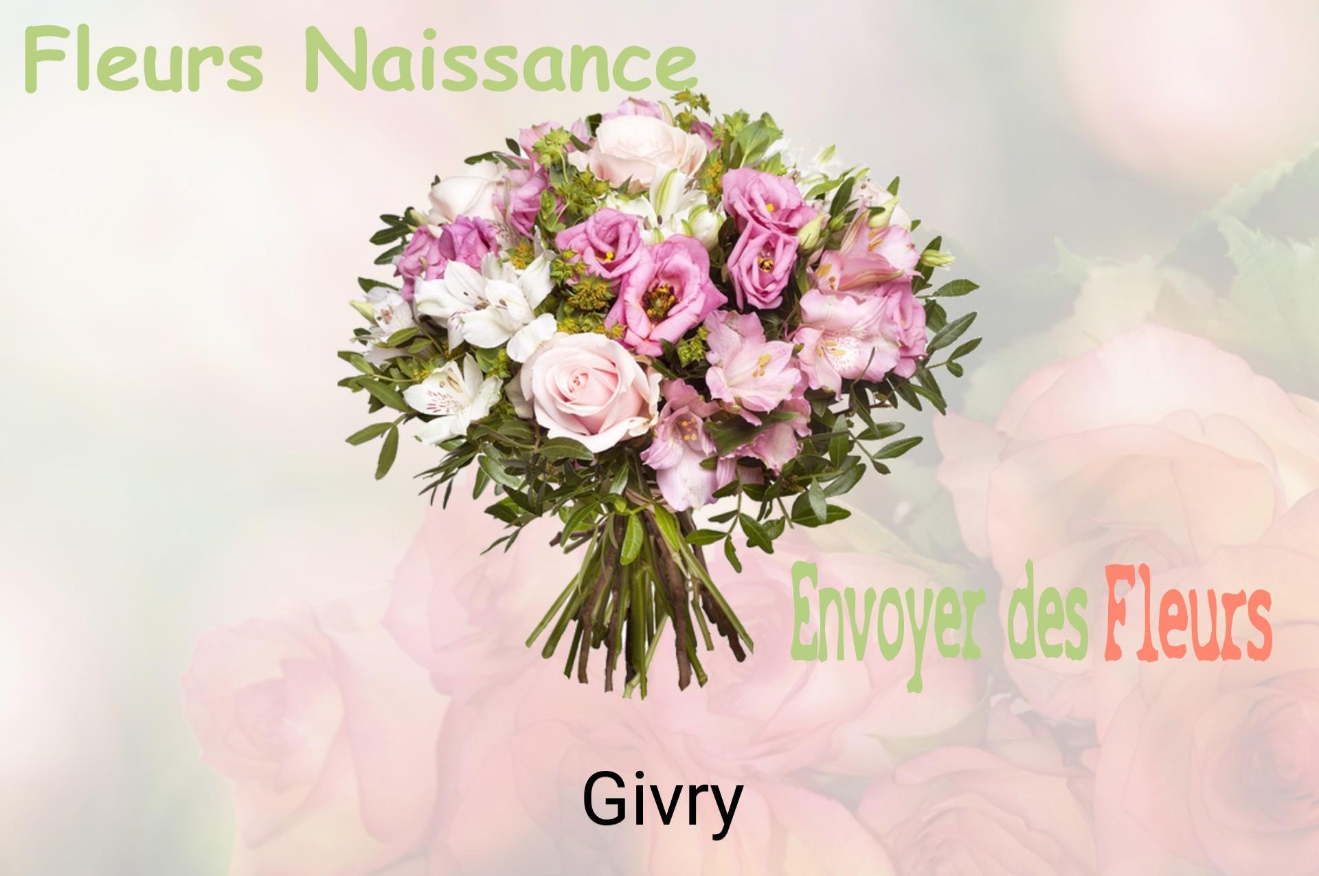 Bouquet de fleurs de naissance livré à Givry