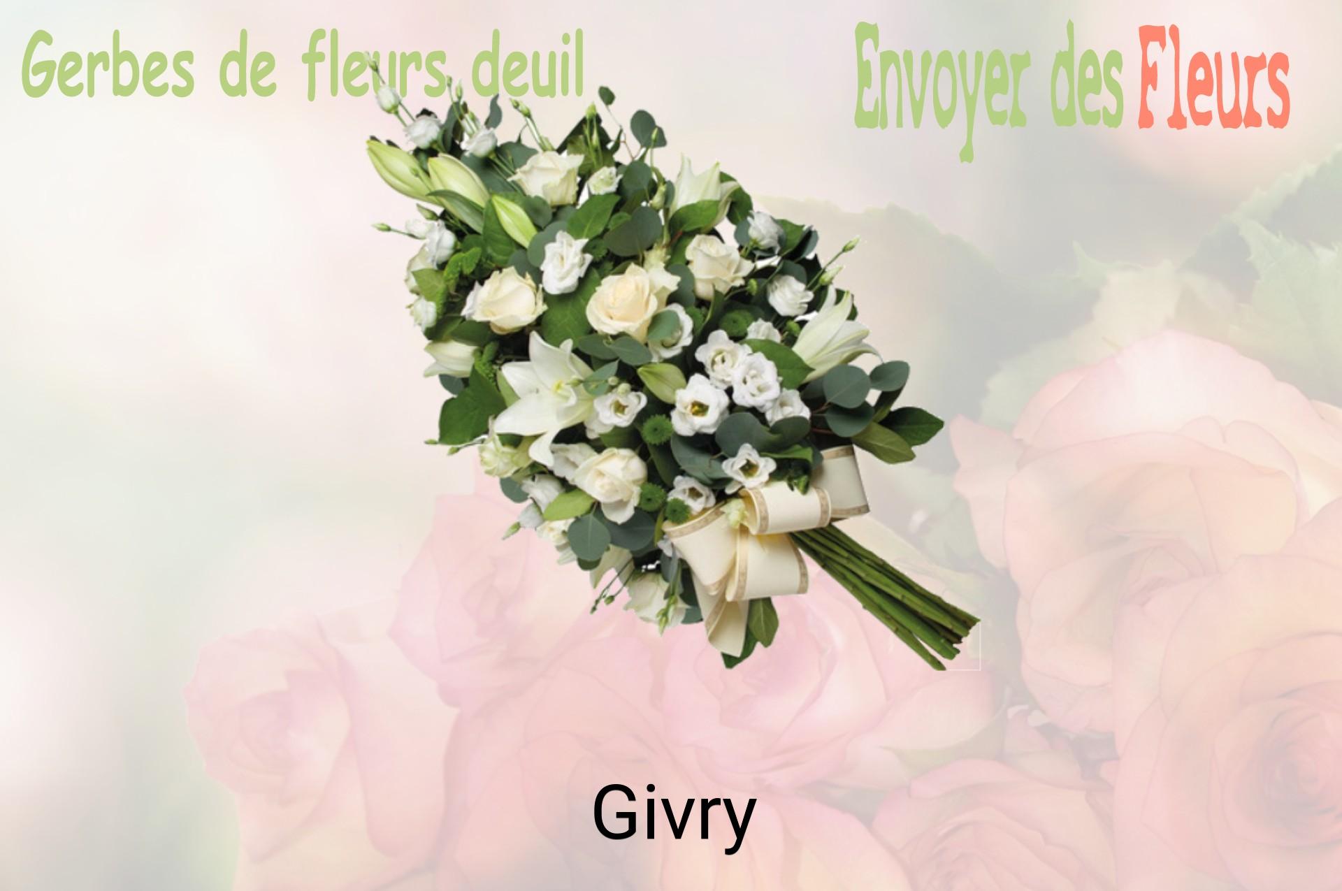 Gerbe de fleurs de deuil livrée à Givry